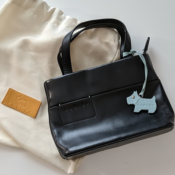 radley black leather bag